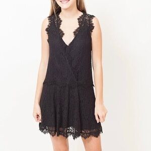 Free People Black Lace Sleeveless Dress